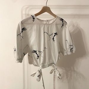 Zara crop blouse. Size medium. Like new.